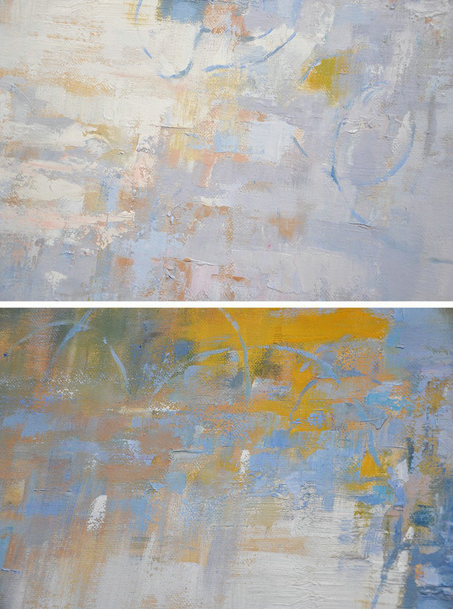Extra Large Textured Painting On Canvas,Oversized Abstract Landscape Oil Painting,Original Abstract Painting Canvas Art,Blue,Yellow,White.etc